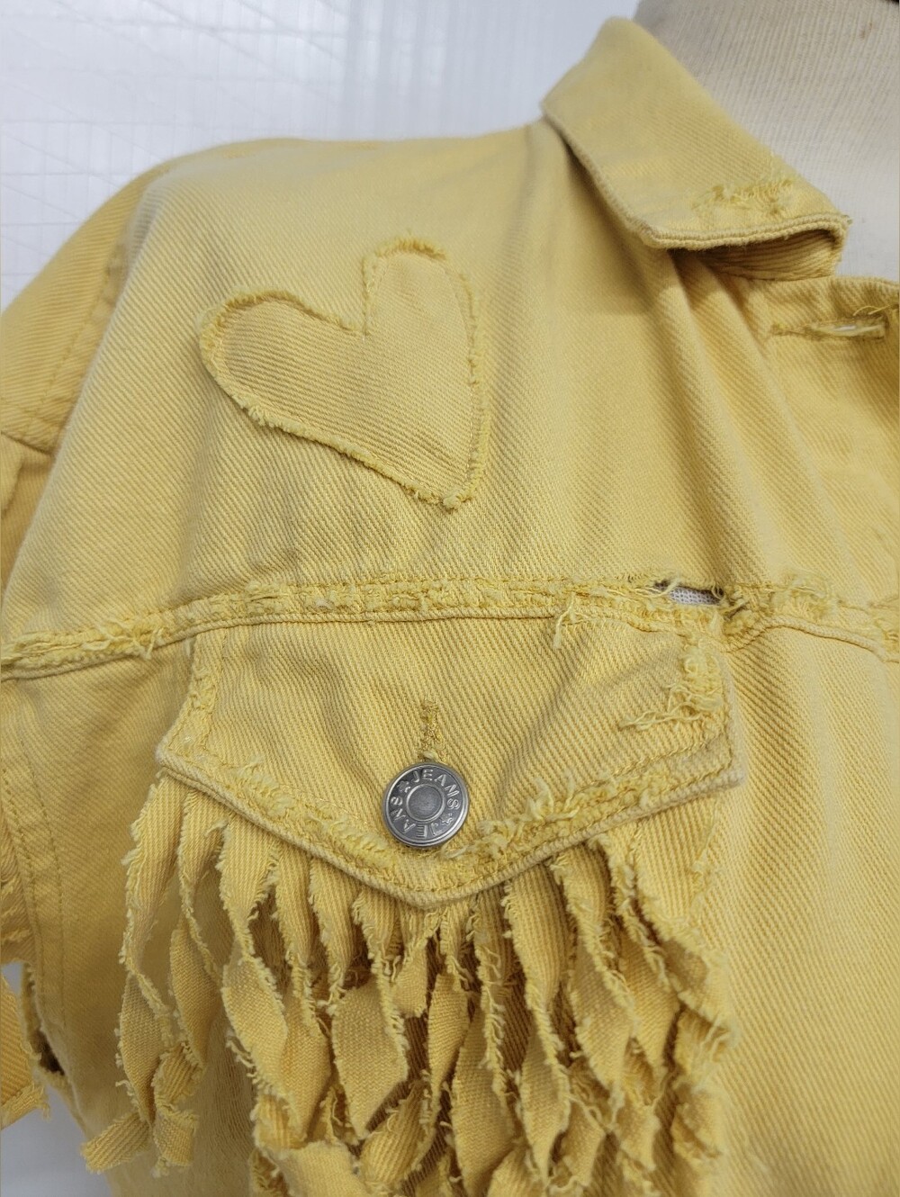 **SOLD***ZZ Top 'Mascarero' Fringe Jean Shirt Vest - Upcycled Retro Vintage Band - Picture 10 of 11